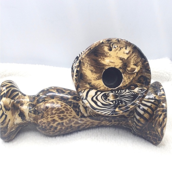 Vintage zebra design candle holders. - Picture 6 of 10
